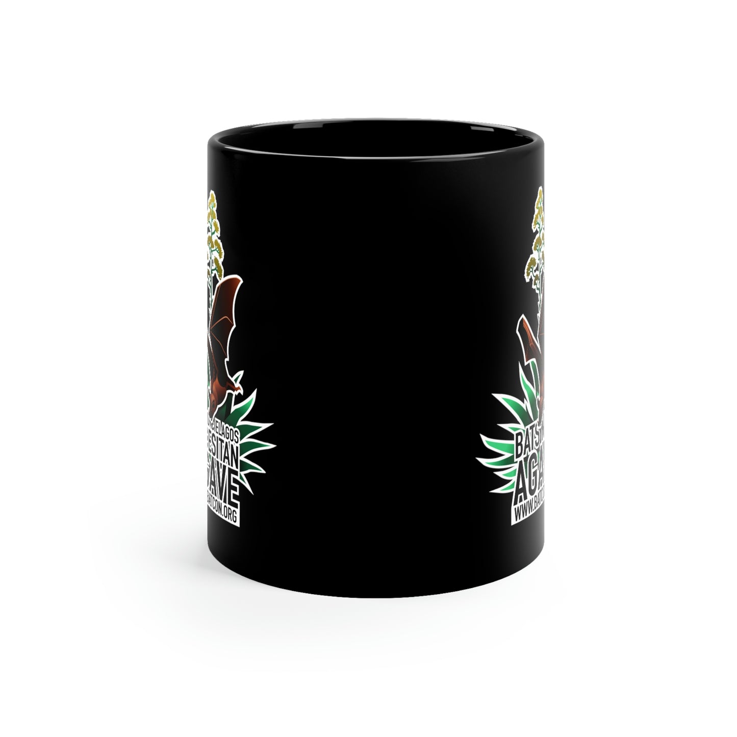 Bats Need Agave, Los Murciélagos Necesitan Agave - Taza negra de 11 oz