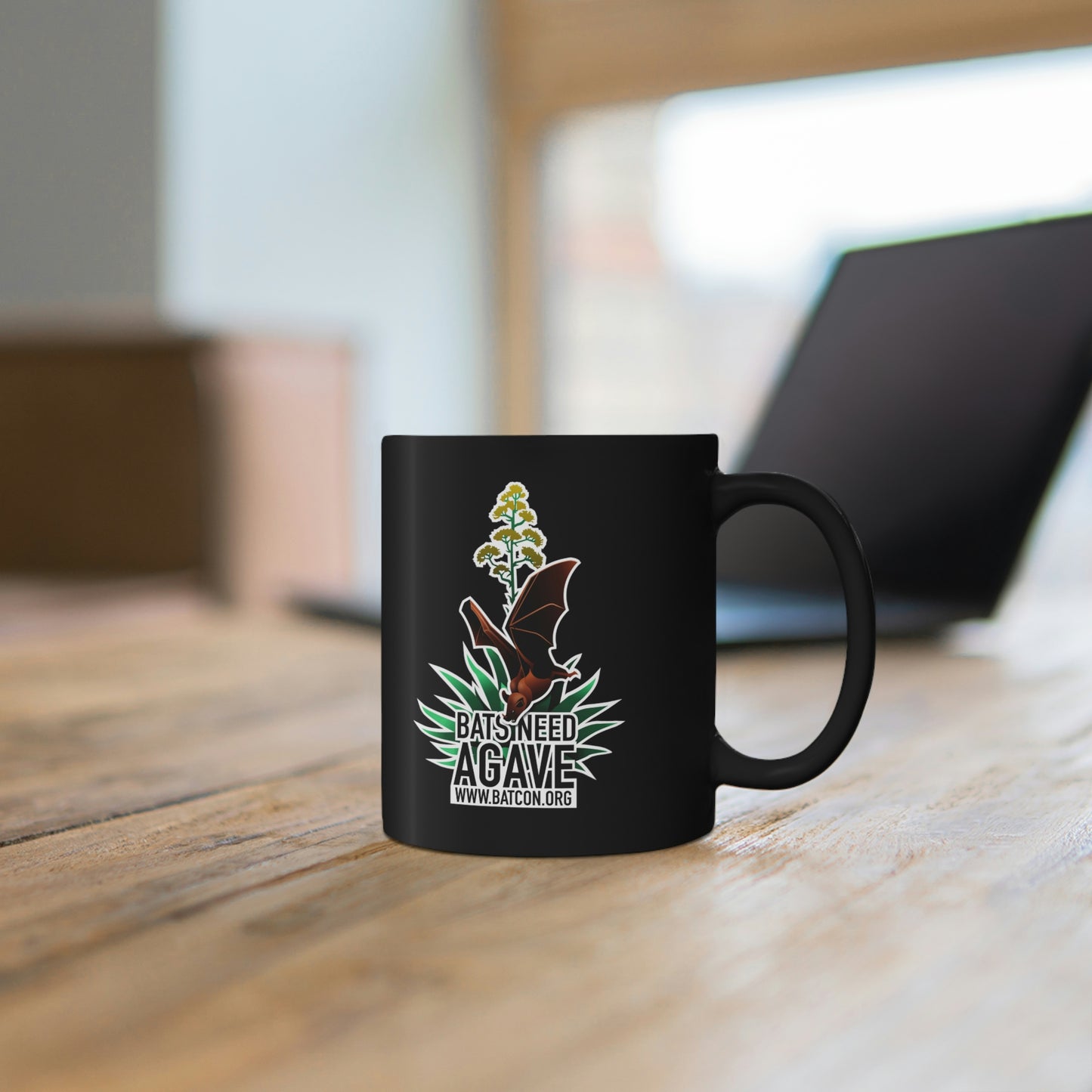 Bats Need Agave, Los Murciélagos Necesitan Agave - Taza negra de 11 oz