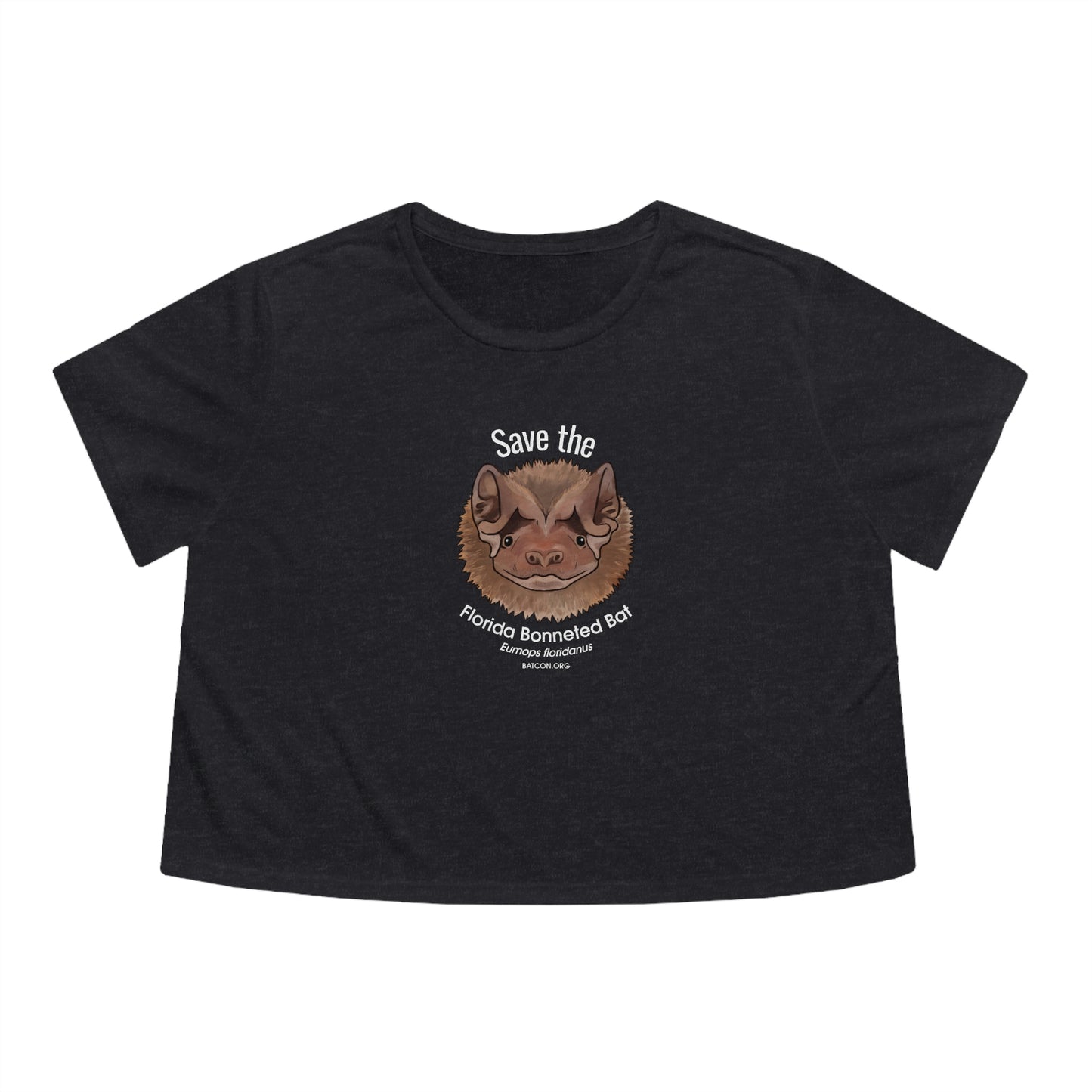 Save the Florida Bonneted Bat - Women's Flowy Cropped Tee