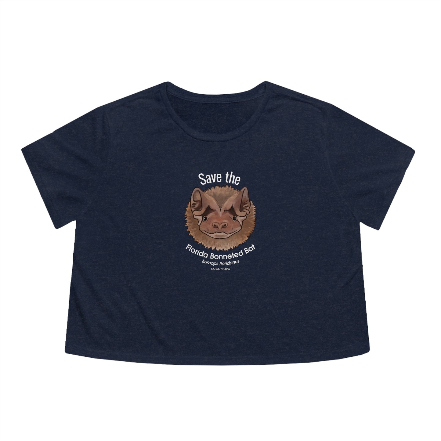 Save the Florida Bonneted Bat - Women's Flowy Cropped Tee