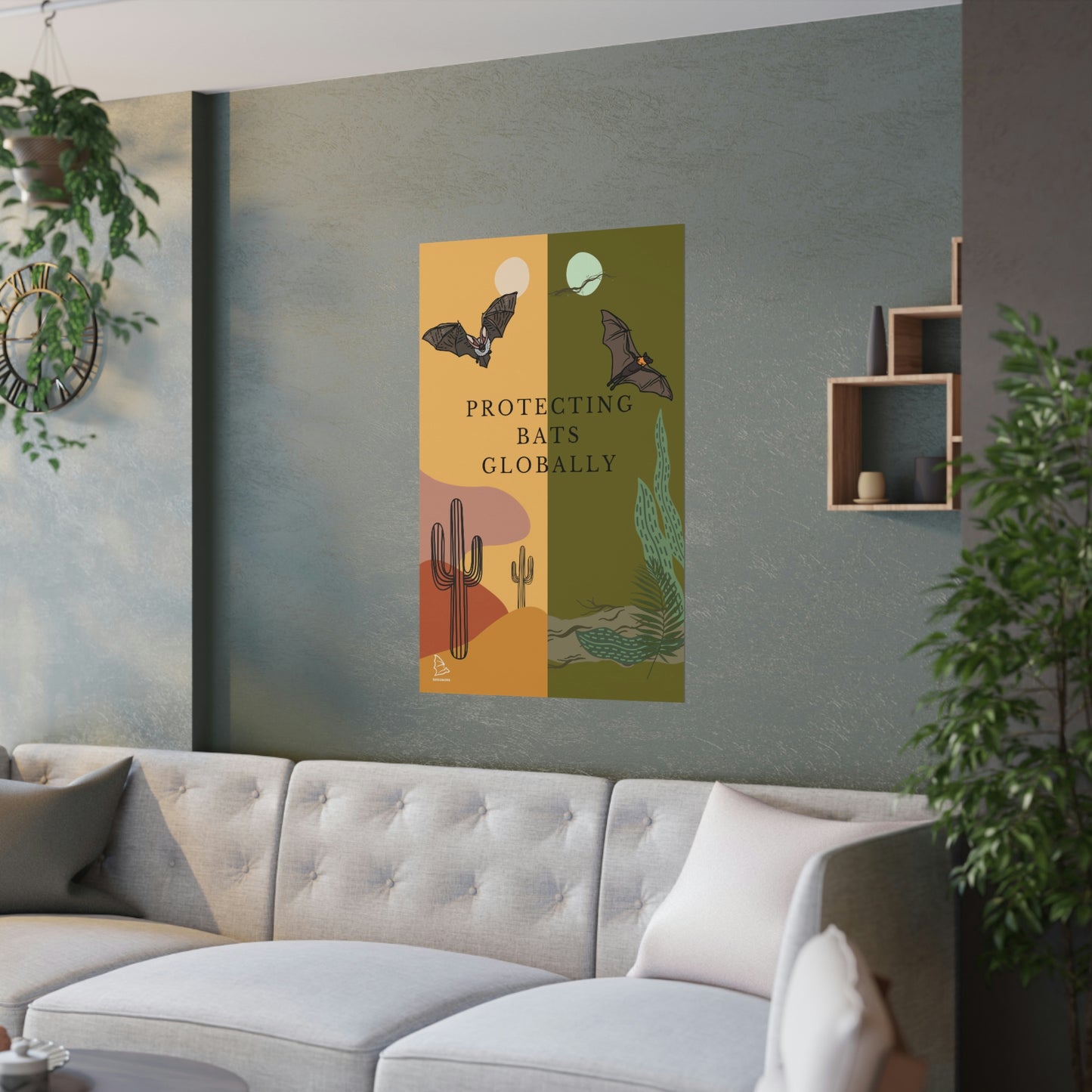 Protecting Bats Globally - Satin Poster