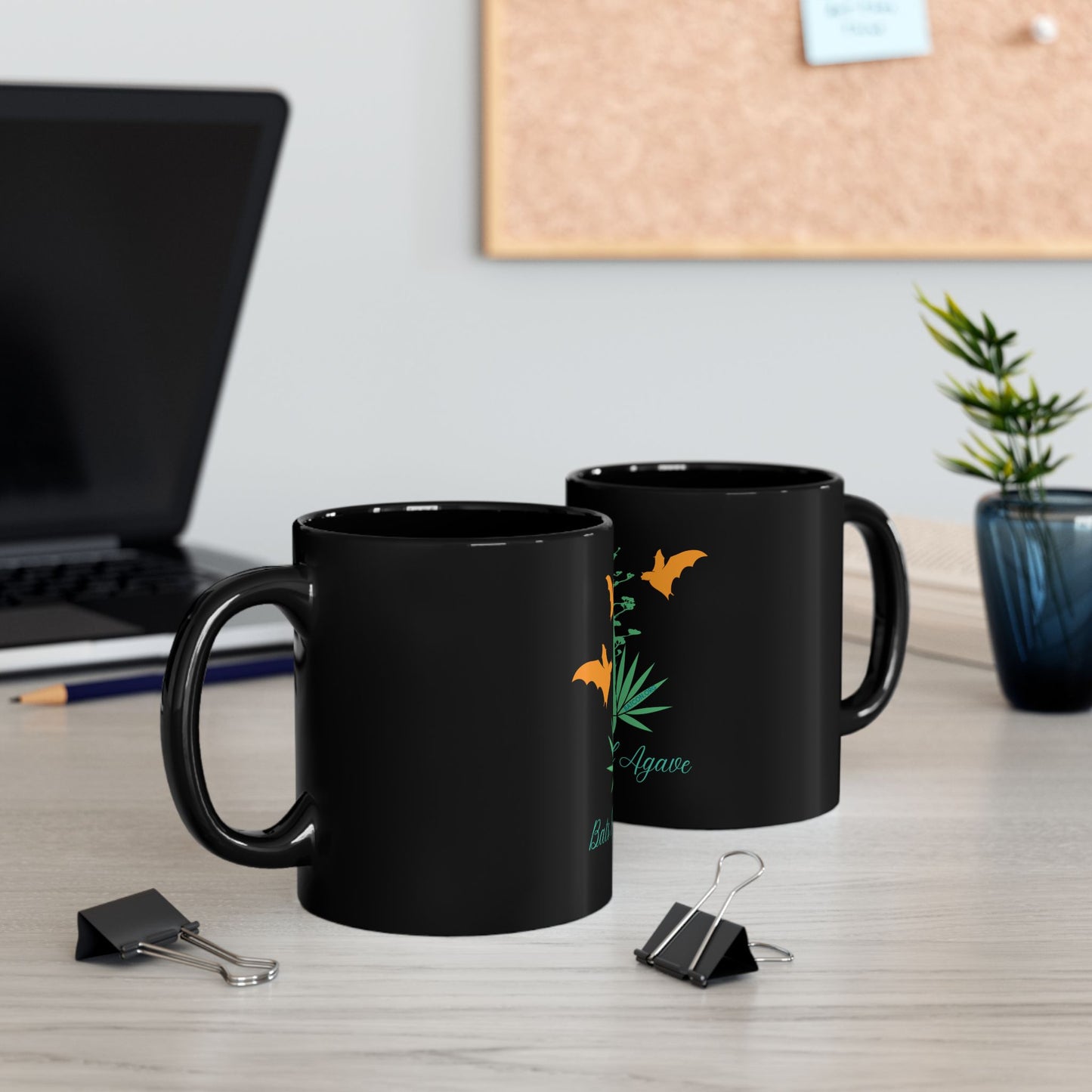 Bats Need Agave, Los Murcielagos Necesitan Agave - Taza negra de 11 oz