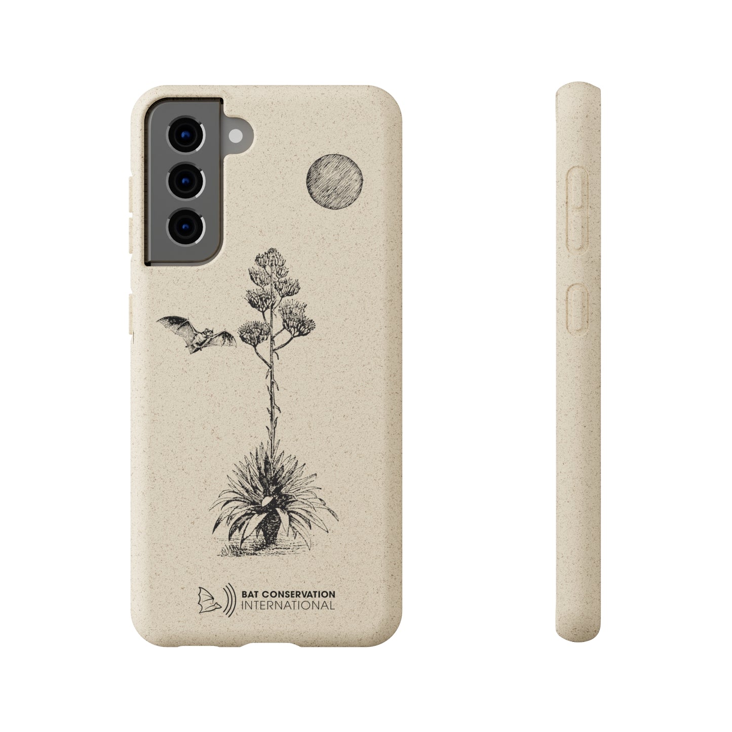 Bat & Agave Sketch - Biodegradable Phone Case