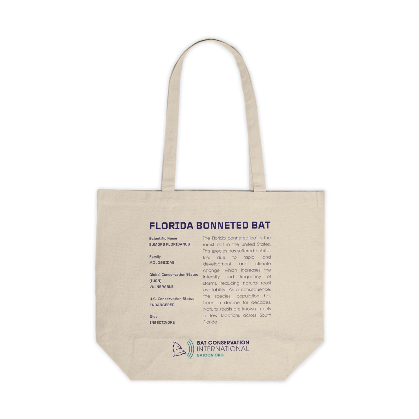 Florida Bonneted Bat - Canvas Shopping Tote