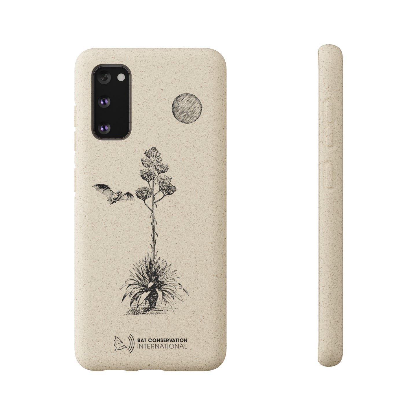 Bat & Agave Sketch - Biodegradable Phone Case