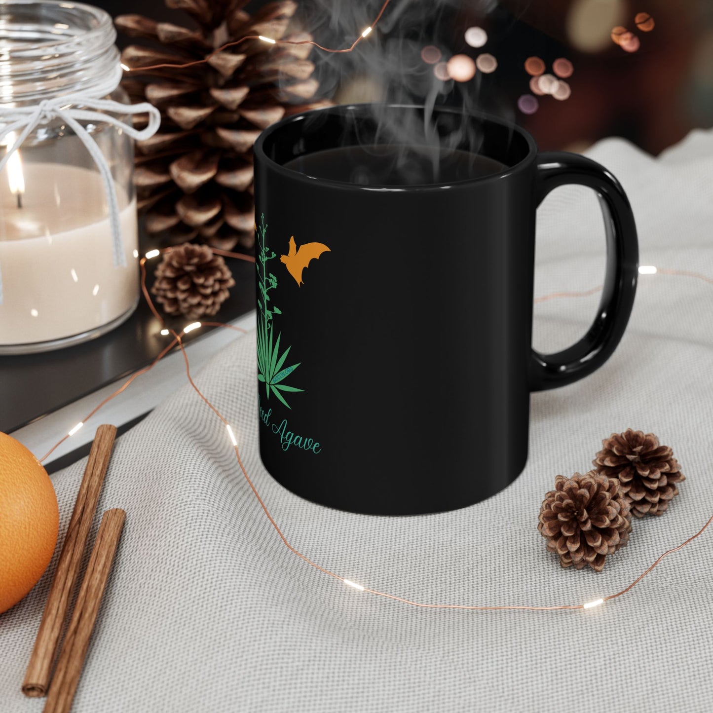 Bats Need Agave, Los Murcielagos Necesitan Agave - Taza negra de 11 oz