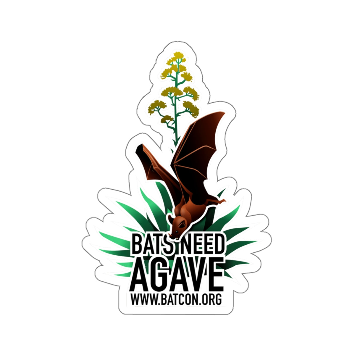 Bats Need Agave - Sticker