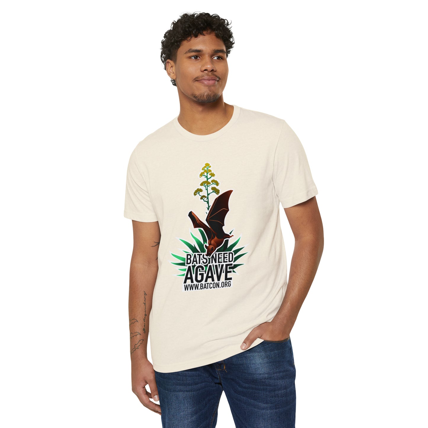 Bats Need Agave - Unisex Organic Recycled T-Shirt