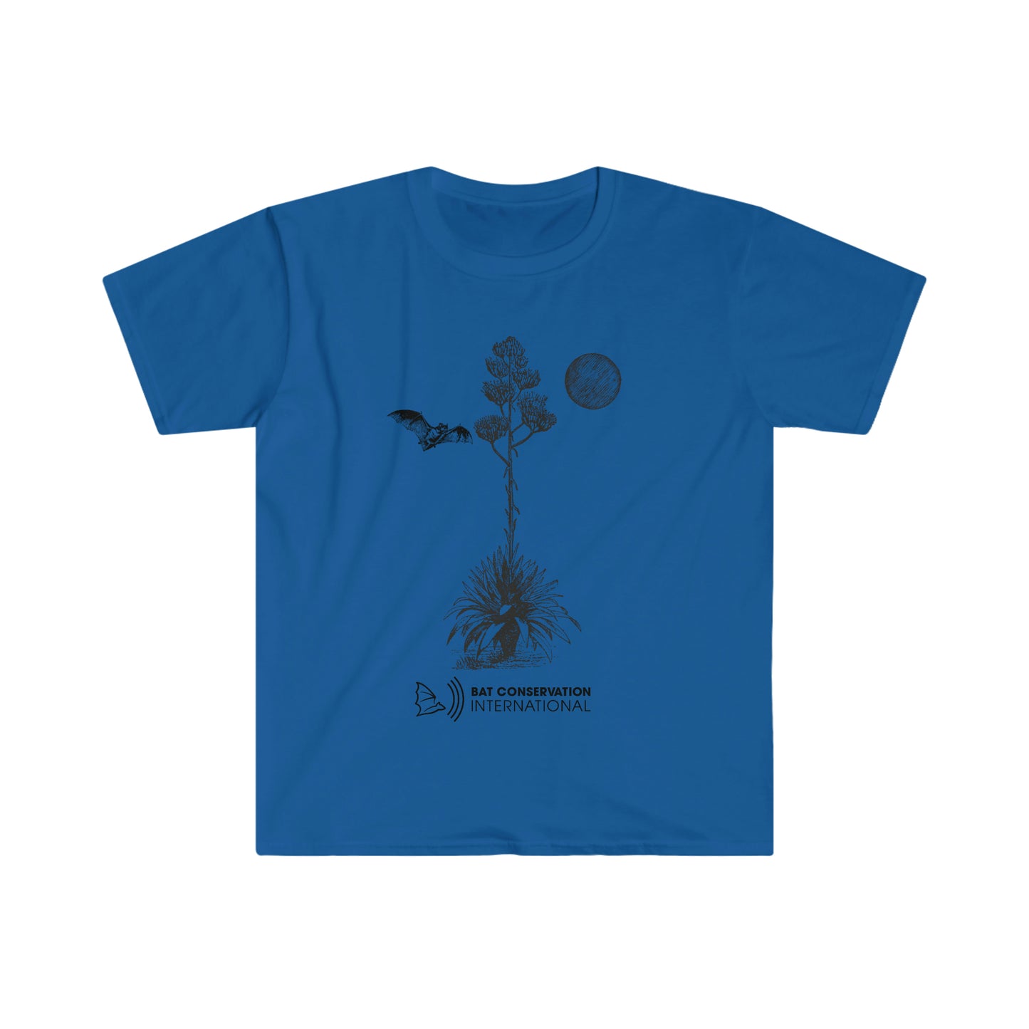 Bosquejo de murciélago y agave - Camiseta unisex Softstyle