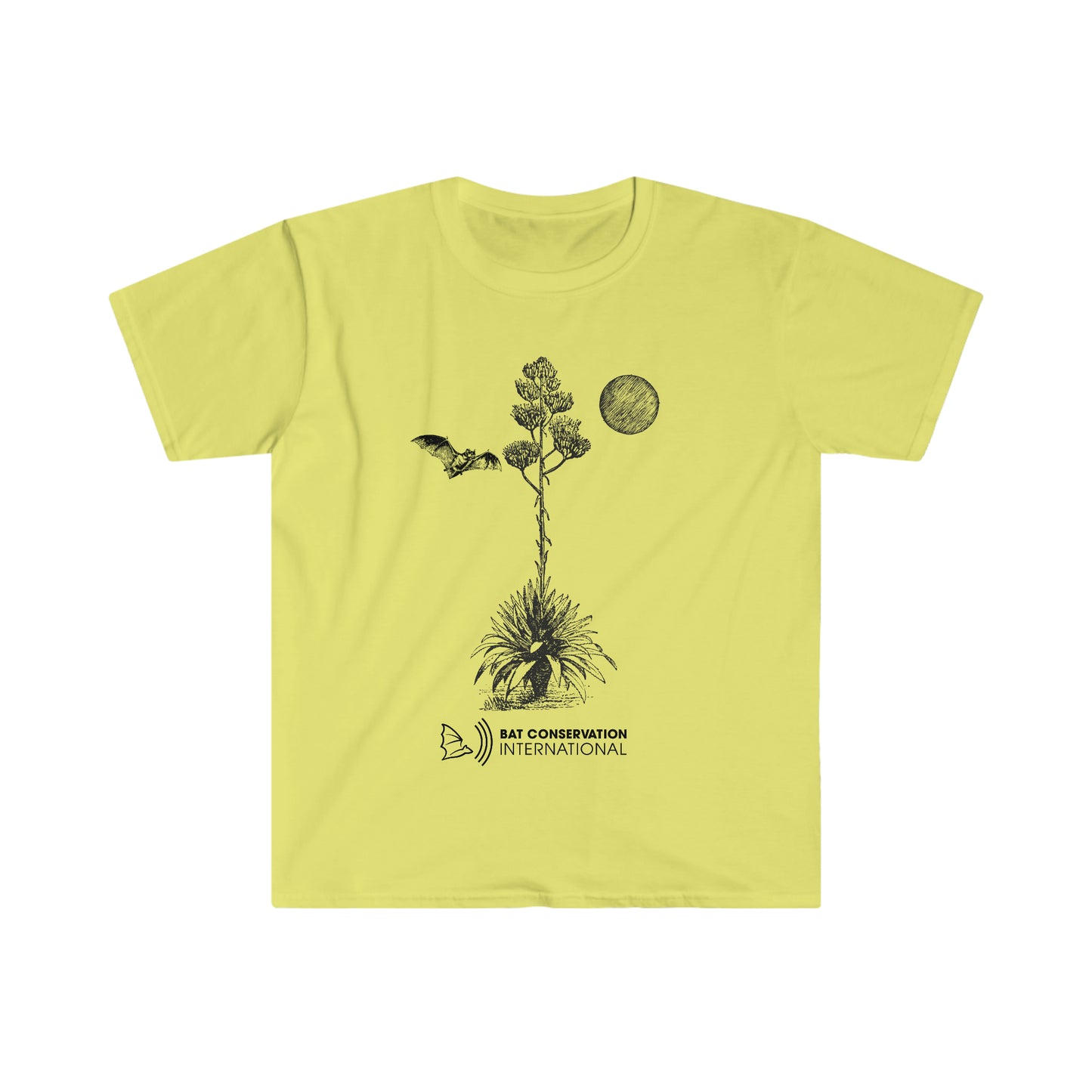 Bosquejo de murciélago y agave - Camiseta unisex Softstyle