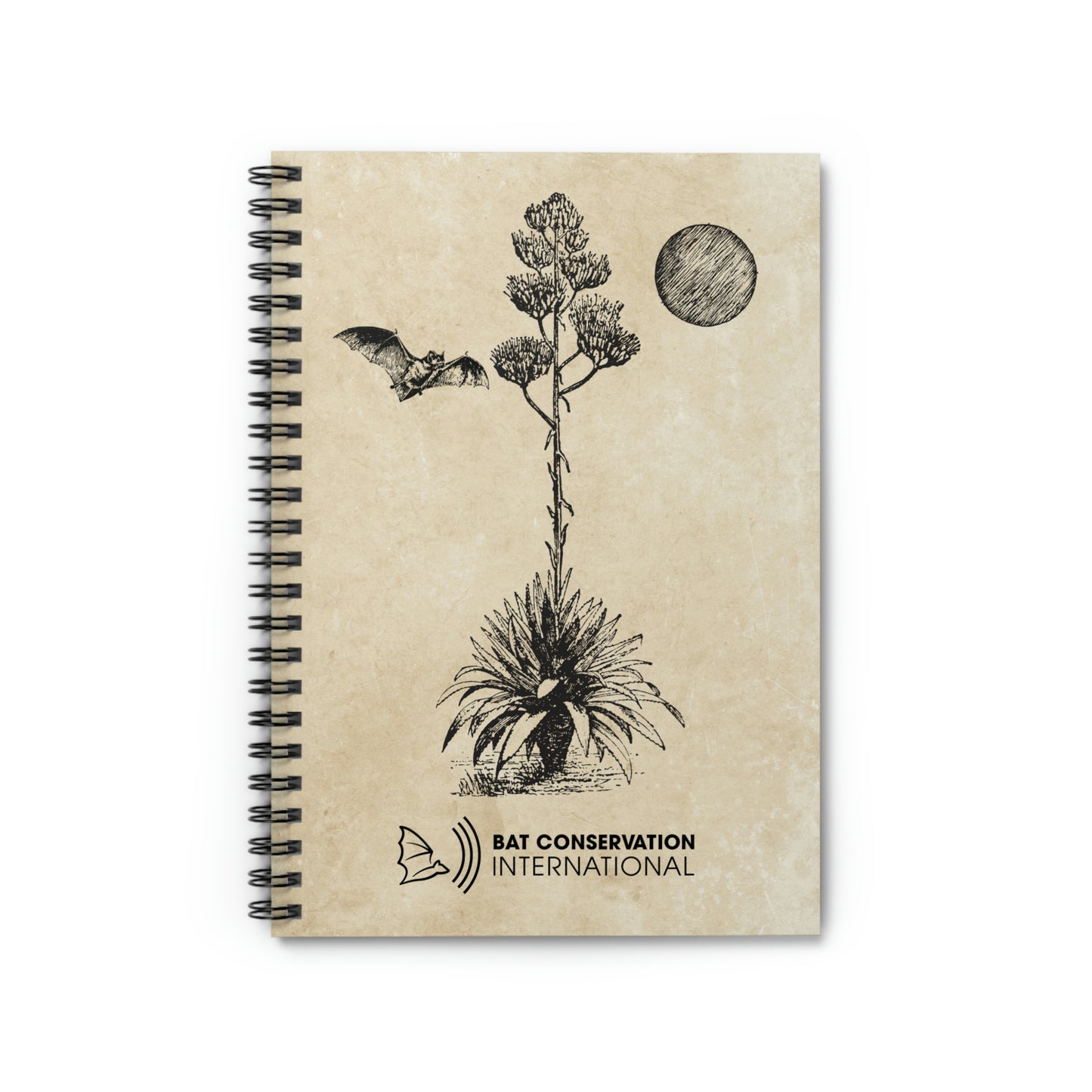 Bat & Agave Sketch - Spiral Notebook
