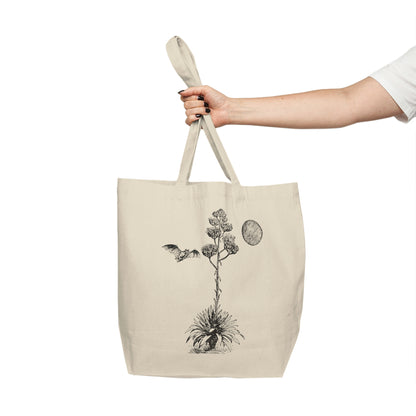 Bat & Agave Sketch - Canvas Shopping Tote