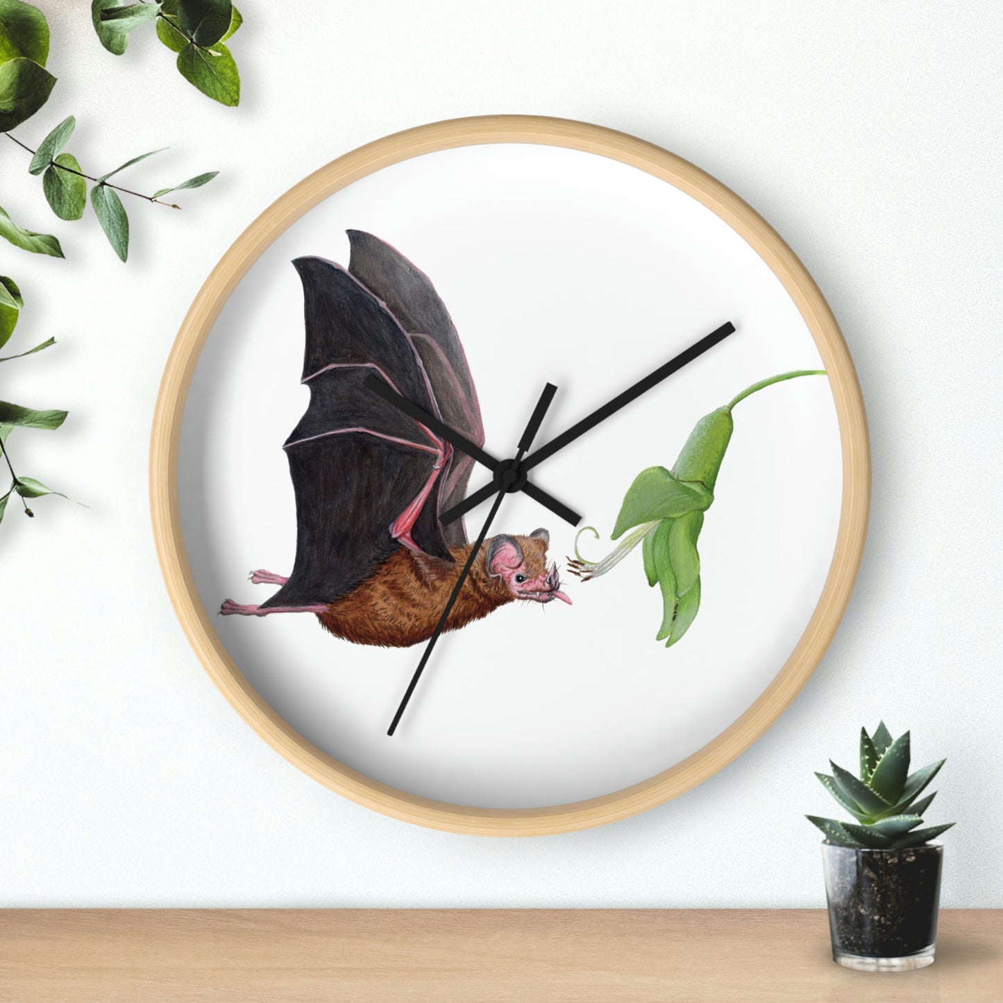 Commissaris's Long-tongued Bat Wall Clock