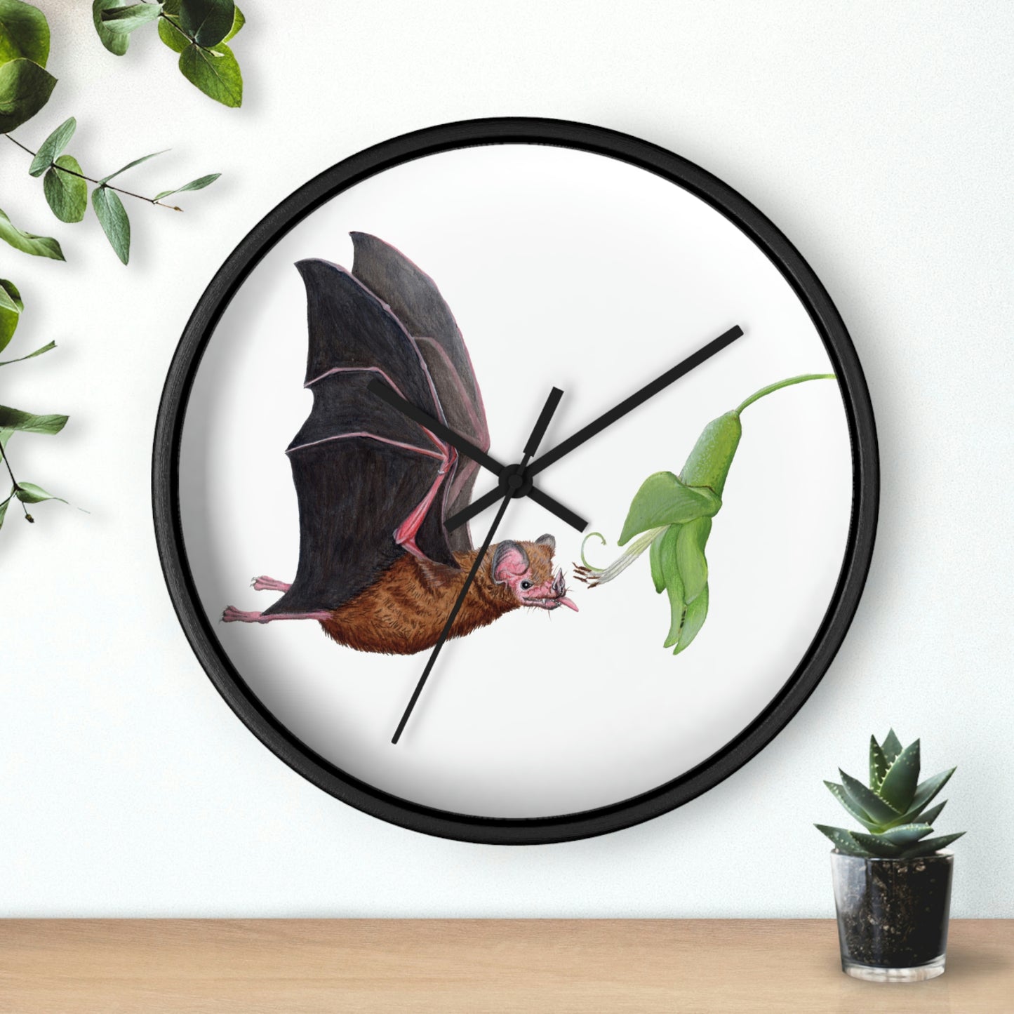 Commissaris's Long-tongued Bat - Reloj de pared 