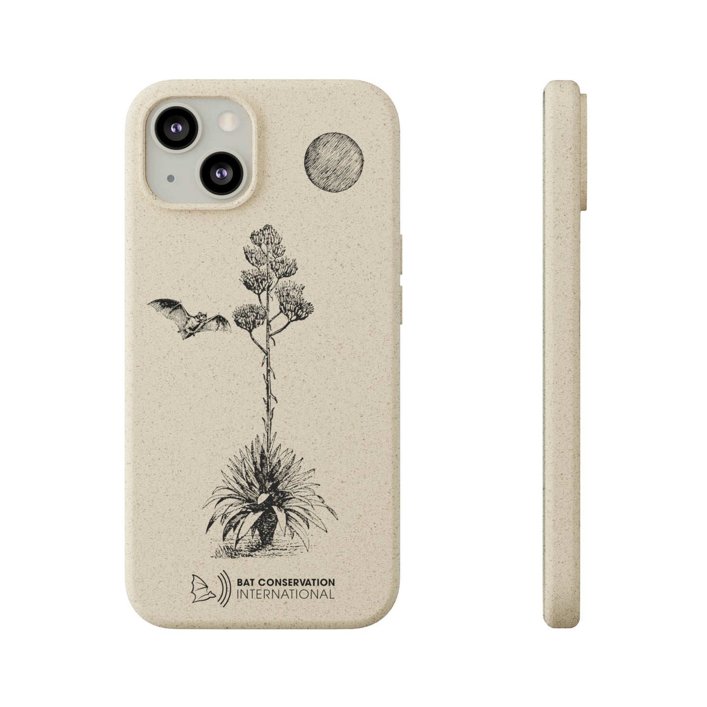 Bat & Agave Sketch - Biodegradable Phone Case